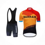 2020 Ropa Ciclismo Bahrain Naranja Negro Mangas Corta y Culotte Corto