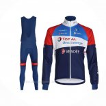 2020 Ropa Ciclismo Direct Energie Profundo Azul Rojo Mangas Largas y Culotte Lunga