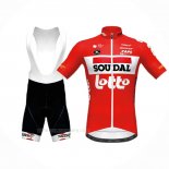 2020 Ropa Ciclismo Lotto Soudal Rojo Mangas Corta y Culotte Corto