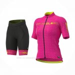 2020 Ropa Ciclismo Mujer ALE Fucsia Mangas Corta y Culotte Corto