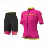 2020 Ropa Ciclismo Mujer ALE Fucsia Mangas Corta y Culotte Corto