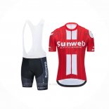 2020 Ropa Ciclismo Sunweb Rojo Mangas Corta y Culotte Corto