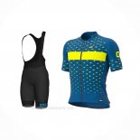 2021 Ropa Ciclismo ALE Azul Amarillo Mangas Corta y Culotte Corto