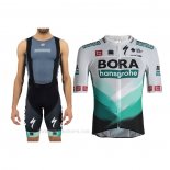 2021 Ropa Ciclismo Bora-Hansgrone Blanco Verde Negro Mangas Corta y Culotte Corto