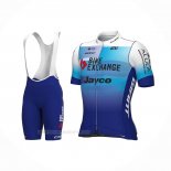 2022 Ropa Ciclismo Bike Exchange Azul Blanco Mangas Corta y Culotte Corto