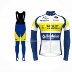 2022 Ropa Ciclismo Sport Vlaanderen-Baloise Azul Amarillo Mangas Largas y Culotte Largo