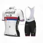 2023 Ropa Ciclismo Serbian Campeon Bahrain Victorious Blanco Rojo Azul Mangas Cortas y Culotte Corto