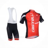 2013 Ropa Ciclismo Castelli Negro Rojo Mangas Corta y Culotte Corto