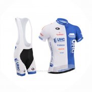 2014 Ropa Ciclismo UHC Blanco Azur Mangas Corta y Culotte Corto