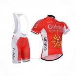 2015 Ropa Ciclismo Cofidis Rojo Mangas Corta y Culotte Corto