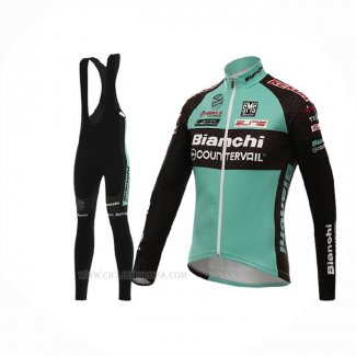 2016 Ropa Ciclismo Bianchi Mtb Negro Verde Mangas Largas y Culotte Lunga