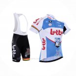 2016 Ropa Ciclismo Lotto Fix All Blanco Azul Mangas Corta y Culotte Corto