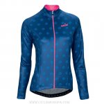 2016 Ropa Ciclismo Mujer Nalini Rosa Azul Manica Lunga