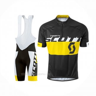 2016 Ropa Ciclismo Scott Amarillo Mangas Corta Y Culotte Corto