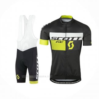 2016 Ropa Ciclismo Scott Verde Negro Mangas Corta Y Culotte Corto