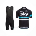 2016 Ropa Ciclismo Sky Azul Negro Mangas Corta y Culotte Corto