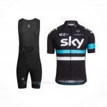 2016 Ropa Ciclismo Sky Azul Negro Mangas Corta y Culotte Corto