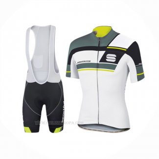 2016 Ropa Ciclismo Sportful Blanco Gris Mangas Corta y Culotte Corto