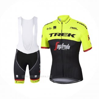 2017 Ropa Ciclismo Trek Segafredo Verde Negro Mangas Corta y Culotte Corto