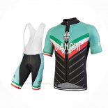 2018 Ropa Ciclismo Bianchi Tiera Luz Verde Negro Mangas Corta y Culotte Corto