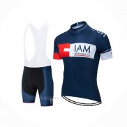 2019 Ropa Ciclismo IAM Azul Profundo Mangas Corta y Culotte Corto