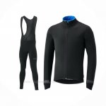 2019 Ropa Ciclismo Shimano Negro Azul Mangas Largas y Culotte Lunga