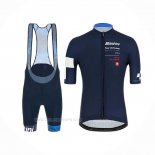 2019 Ropa Ciclismo Tour De Suisse Apagado Azul Blanco Mangas Corta y Culotte Corto