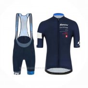 2019 Ropa Ciclismo Tour De Suisse Apagado Azul Blanco Mangas Corta y Culotte Corto