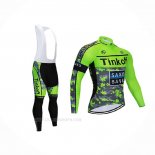 2020 Ropa Ciclismo Tinkoff Saxo Bank Verde Camo Mangas Largas y Culotte Lunga