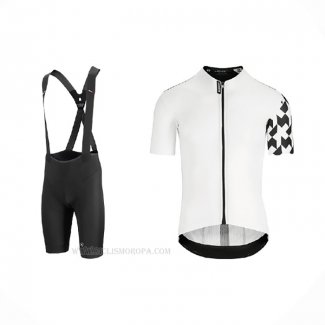 2021 Ropa Ciclismo Assos Blanco Negro Mangas Corta y Culotte Corto