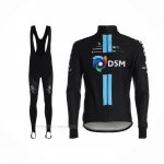 2021 Ropa Ciclismo DSM Negro Azul Mangas Largas y Culotte Lunga