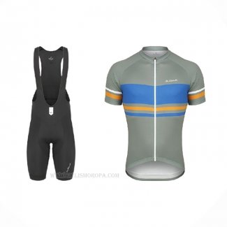 2021 Ropa Ciclismo De Marchi Verde Azul Mangas Corta y Culotte Corto