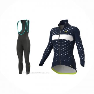 2021 Ropa Ciclismo Mujer ALE Profundo Azul Mangas Largas y Culotte Lunga(2)