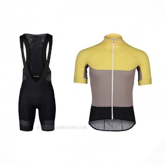 2021 Ropa Ciclismo POC Amarillo Mangas Corta y Culotte Corto