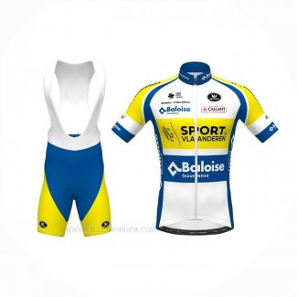 2021 Ropa Ciclismo Sport Vlaanderen-baloise Azul Blanco Amarillo Mangas Corta y Culotte Corto
