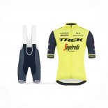 2021 Ropa Ciclismo Trek Segafredo Amarillo Profundo Azul Mangas Corta y Culotte Corto