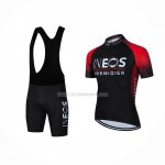 2022 Ropa Ciclismo INEOS Grenadiers Negro Rojo Mangas Cortas y Culotte Corto