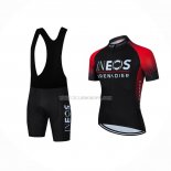 2022 Ropa Ciclismo INEOS Grenadiers Negro Rojo Mangas Cortas y Culotte Corto
