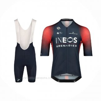 2022 Ropa Ciclismo Ineos Grenadiers Rojo Azul Mangas Corta y Culotte Corto