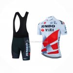 2022 Ropa Ciclismo Jumbo Visma Rojo Blanco Mangas Cortas y Culotte Corto