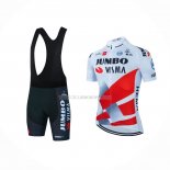 2022 Ropa Ciclismo Jumbo Visma Rojo Blanco Mangas Cortas y Culotte Corto