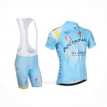 2014 Ropa Ciclismo Astana Azul Claro Mangas Corta y Culotte Corto