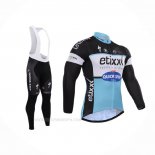 2015 Ropa Ciclismo Etixx Quick Step Negro Blanco Mangas Largas y Culotte Lunga