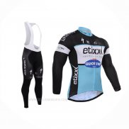 2015 Ropa Ciclismo Etixx Quick Step Negro Blanco Mangas Largas y Culotte Lunga