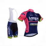 2015 Ropa Ciclismo Lampre Merida Rosa Azul Mangas Corta y Culotte Corto