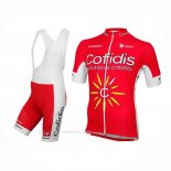 2016 Ropa Ciclismo Cofidis Rojo Blanco Mangas Corta y Culotte Corto