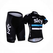 2016 Ropa Ciclismo Sky Blanco Negro Mangas Corta y Culotte Corto