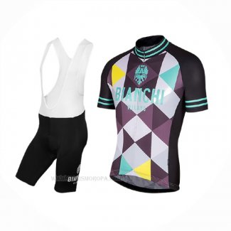 2017 Ropa Ciclismo Bianchi Milano Aviolo Negro Mangas Corta y Culotte Corto