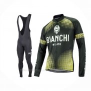 2017 Ropa Ciclismo Bianchi Milano Ml Negro Amarillo Mangas Largas y Culotte Lunga