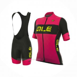 2017 Ropa Ciclismo Mujer ALE Rosa Mangas Corta y Culotte Corto